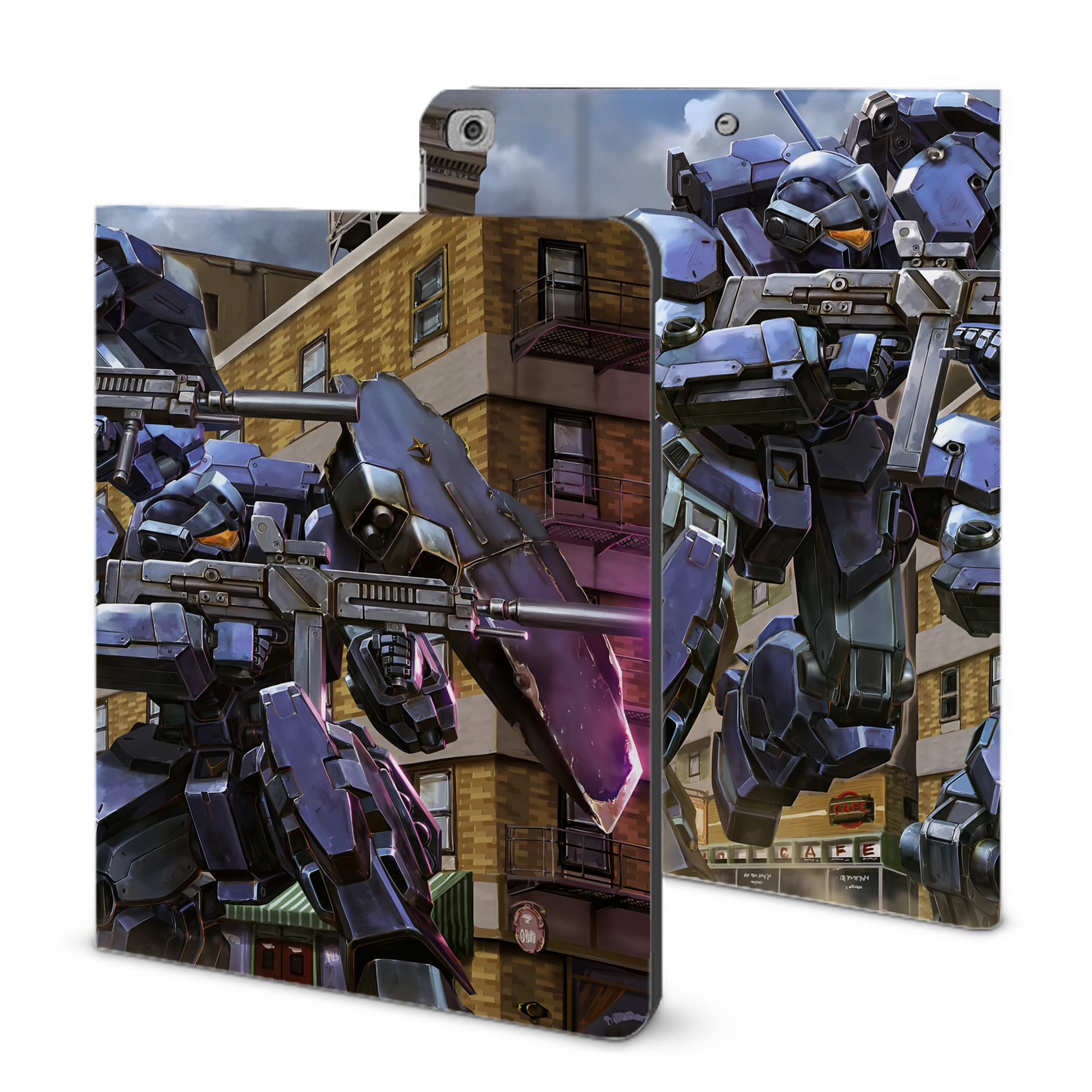 （画像用） 機動戦士ガンダム Mobile Suit Gundam IPad ケース ブック型 PUレザー TPU 耐衝撃 軽量 薄型 ペン収納なし 全面保護 IPad 各モデル対応